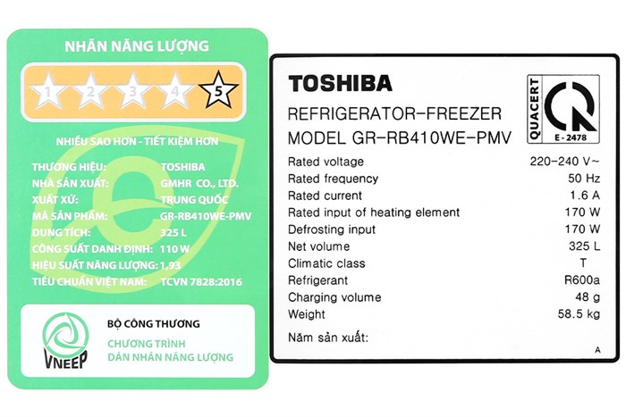 Tủ Lạnh Toshiba Inverter 325 Lít GR-RB410WE-PMV(37)-SG